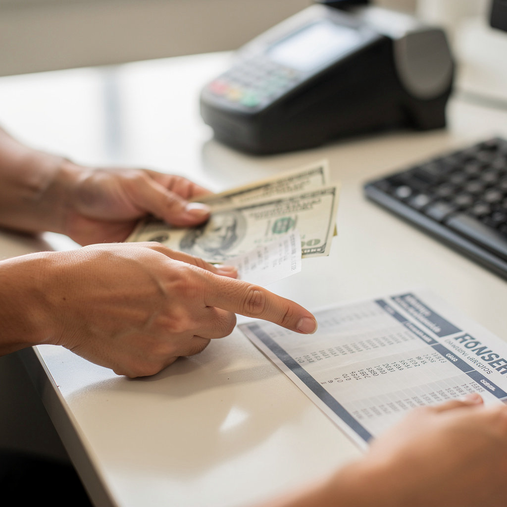 Uni-Service Money Transfers professional agent assisting a customer with money transfer services in Perris, CA